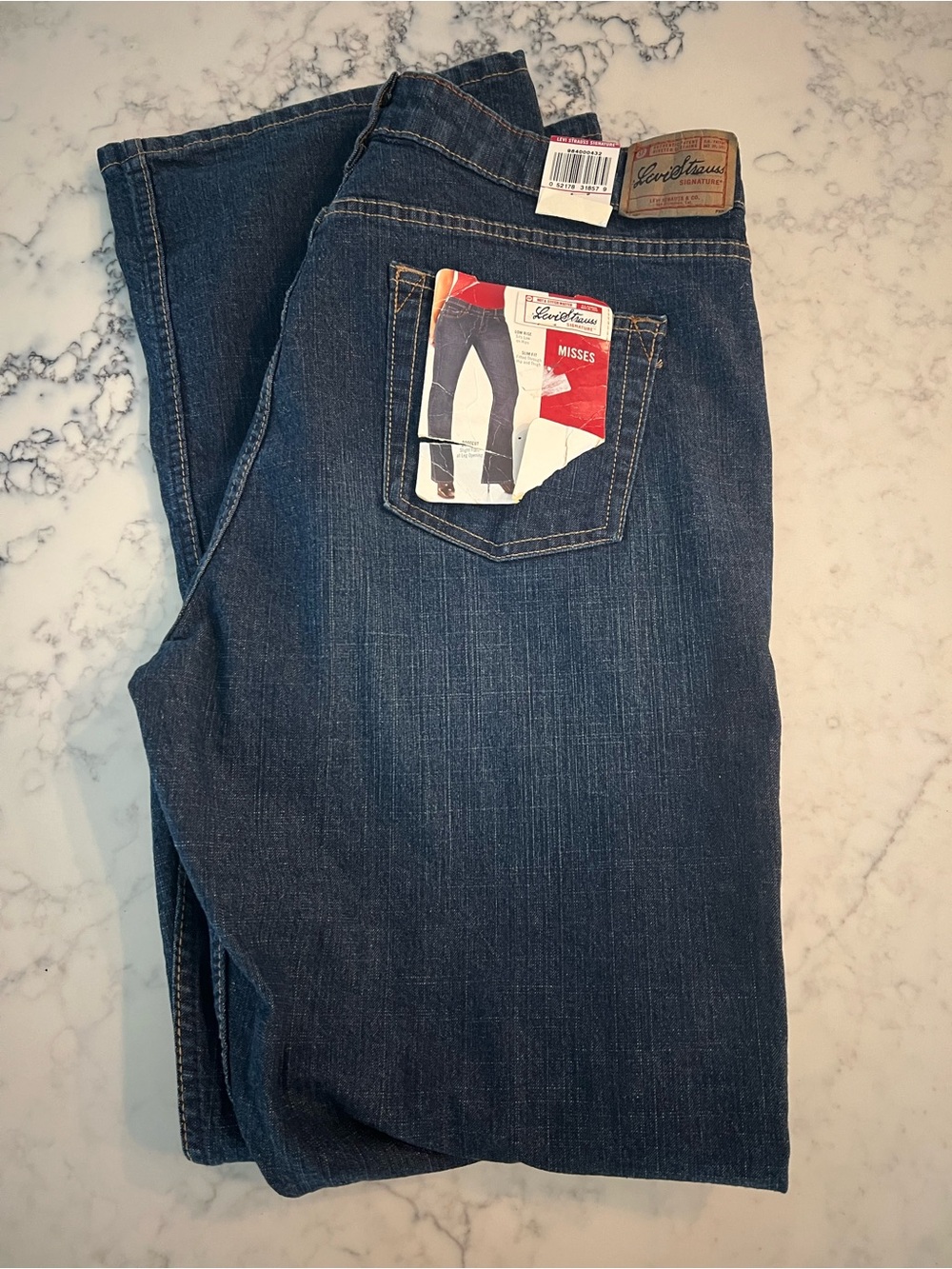 New Levi Strauss Signature Stretch Low Rise Bootcut Denim Jeans Misses Size 16